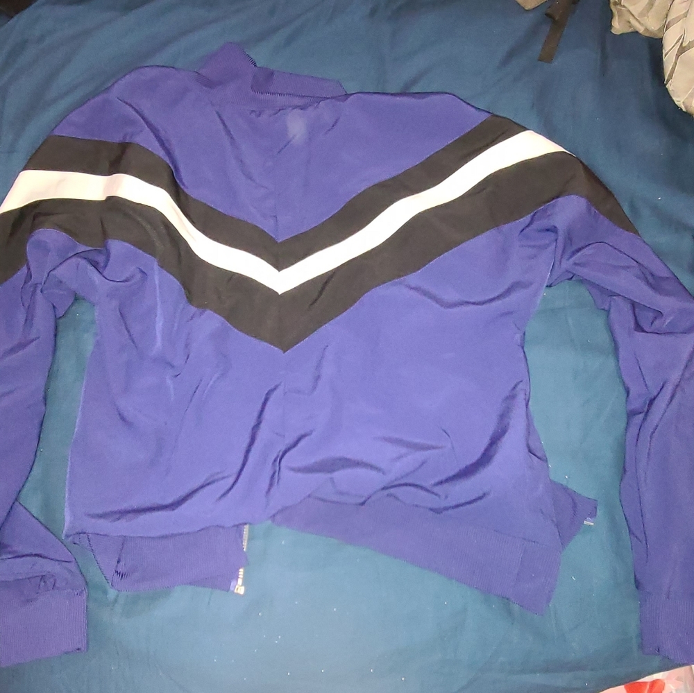 Fabletics zip-up jacket blue and black medium
